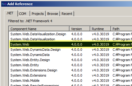 System.Web の参照